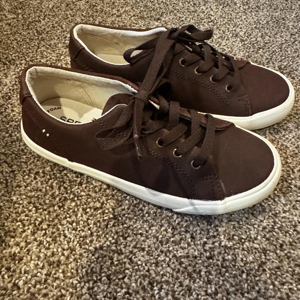Sperry Dark Brown Canvas Sneakers
